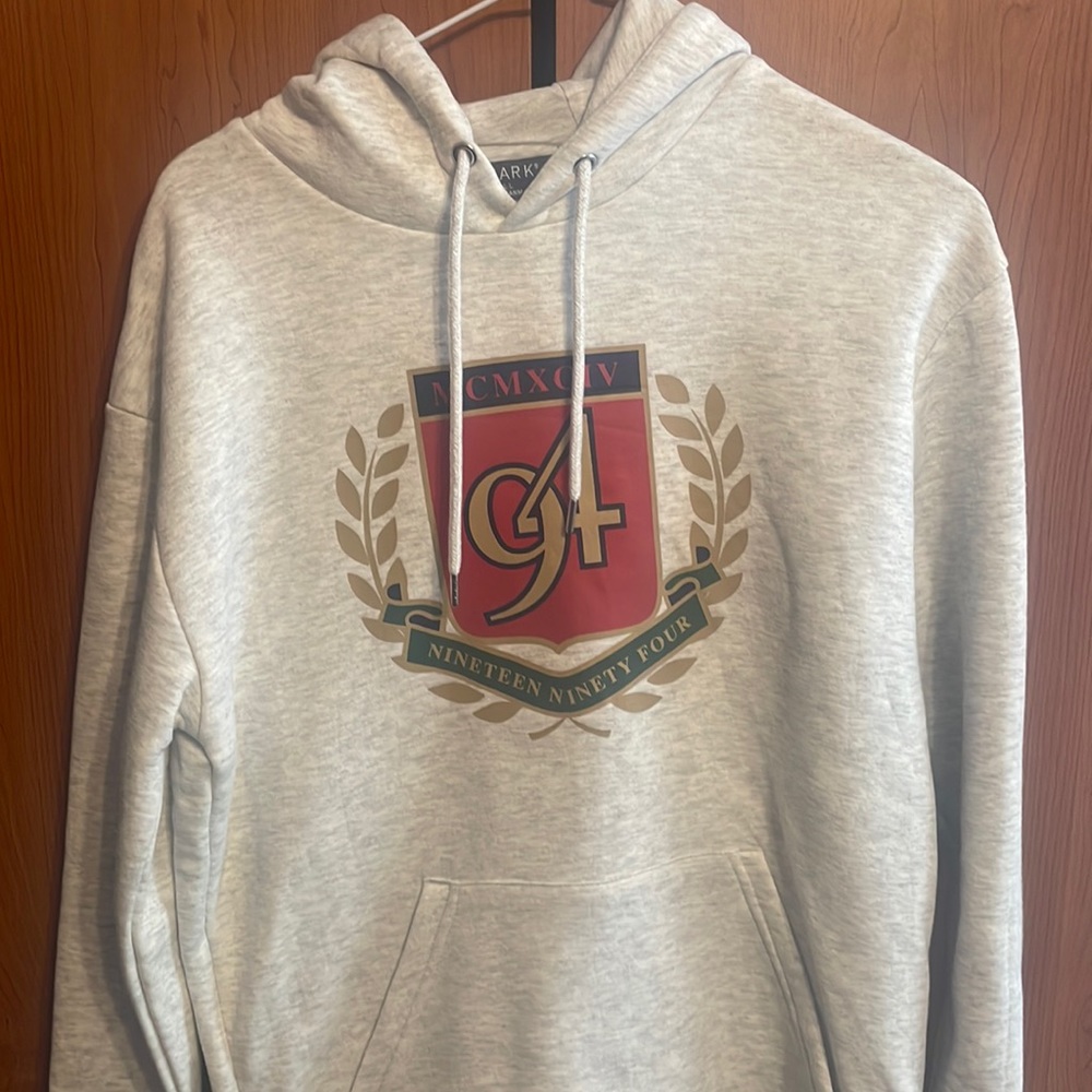 Primark Hoodie Off White/Gray Color Size S